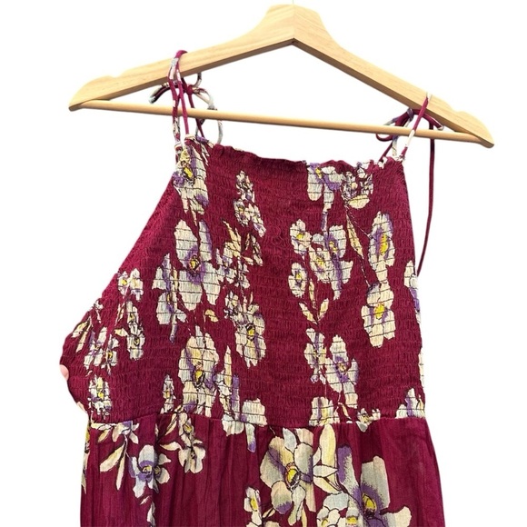 Free people Garden Party Burgundy Floral Print Maxi Dress NWT - Picture 4 of 7